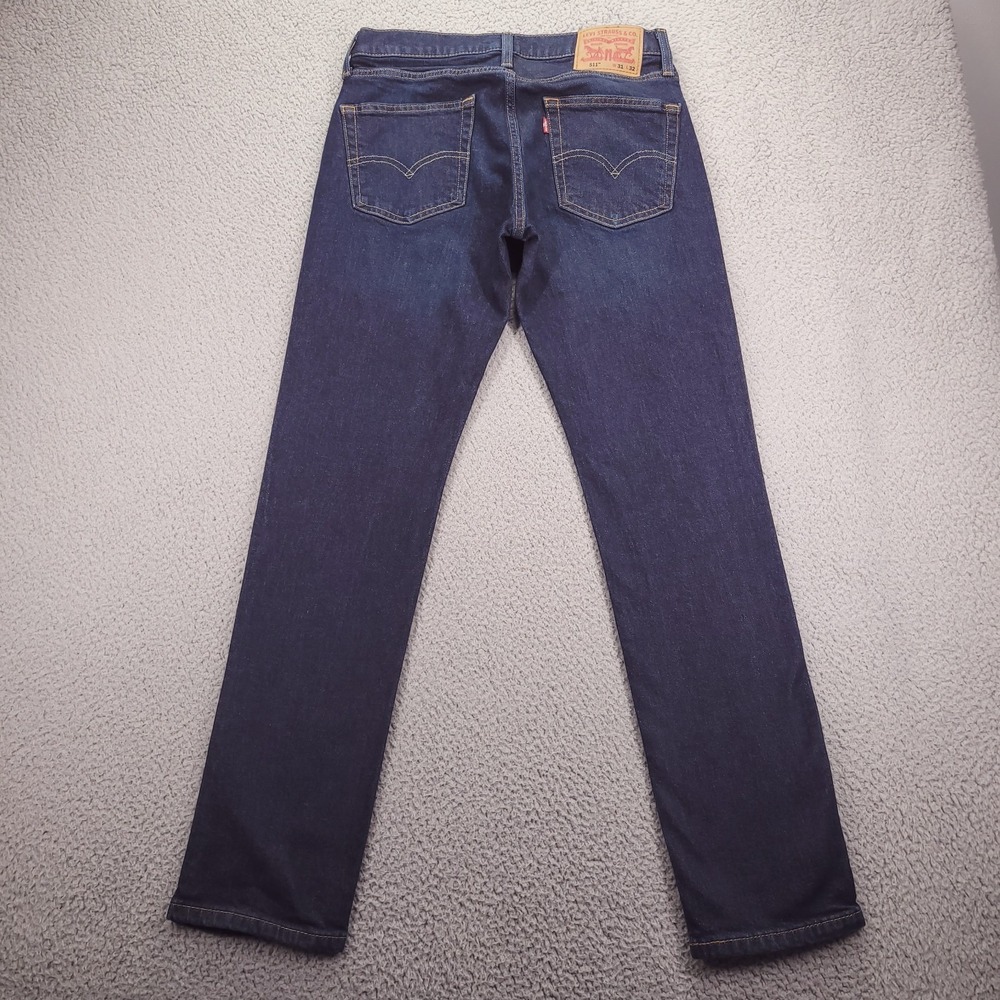 LEVIS 511 Jeans Mens Size 31x32 Slim Fit Tapered High Stretch Dark Wash Denim